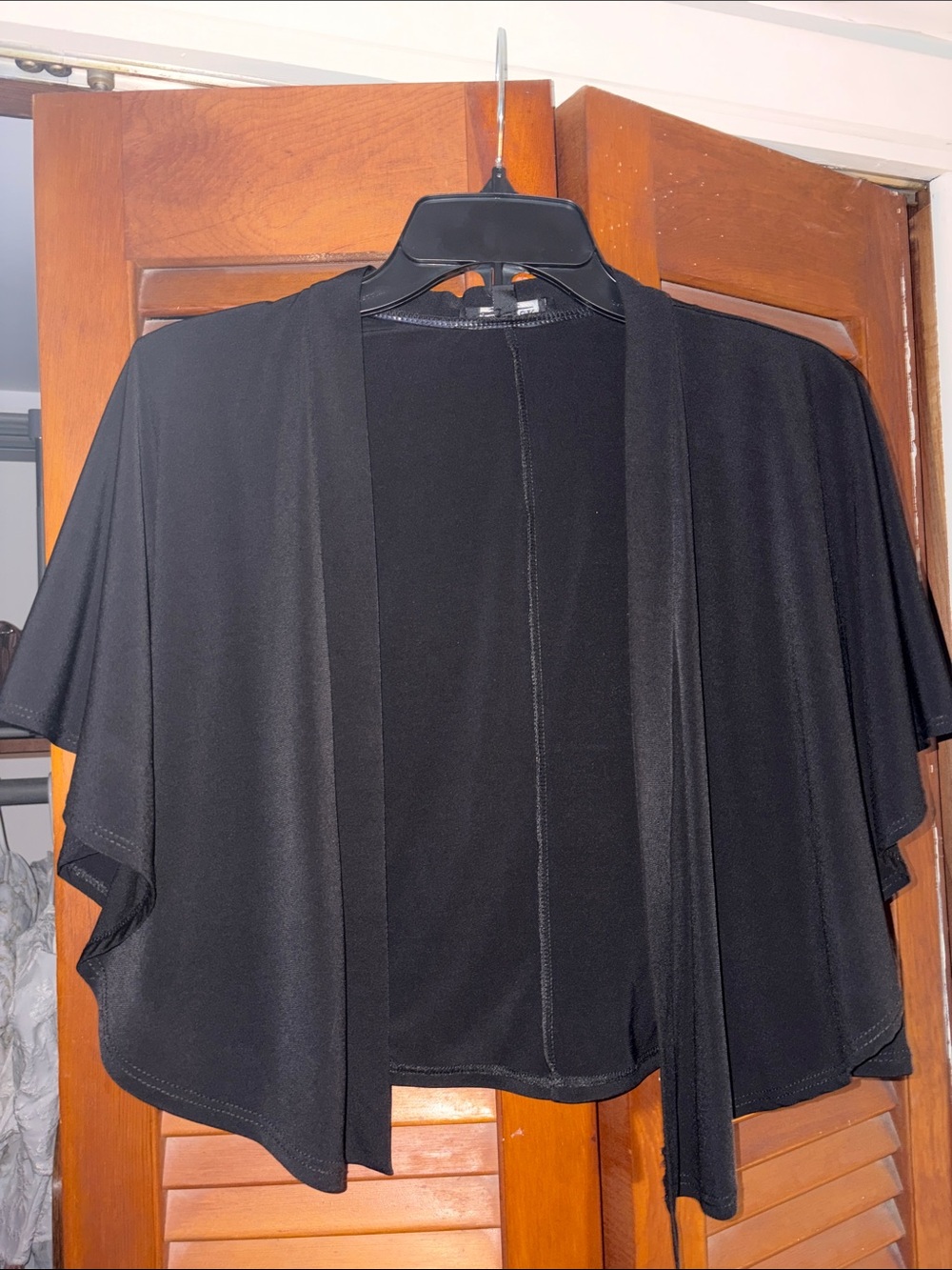 Black Open-Front Mini Cardigan